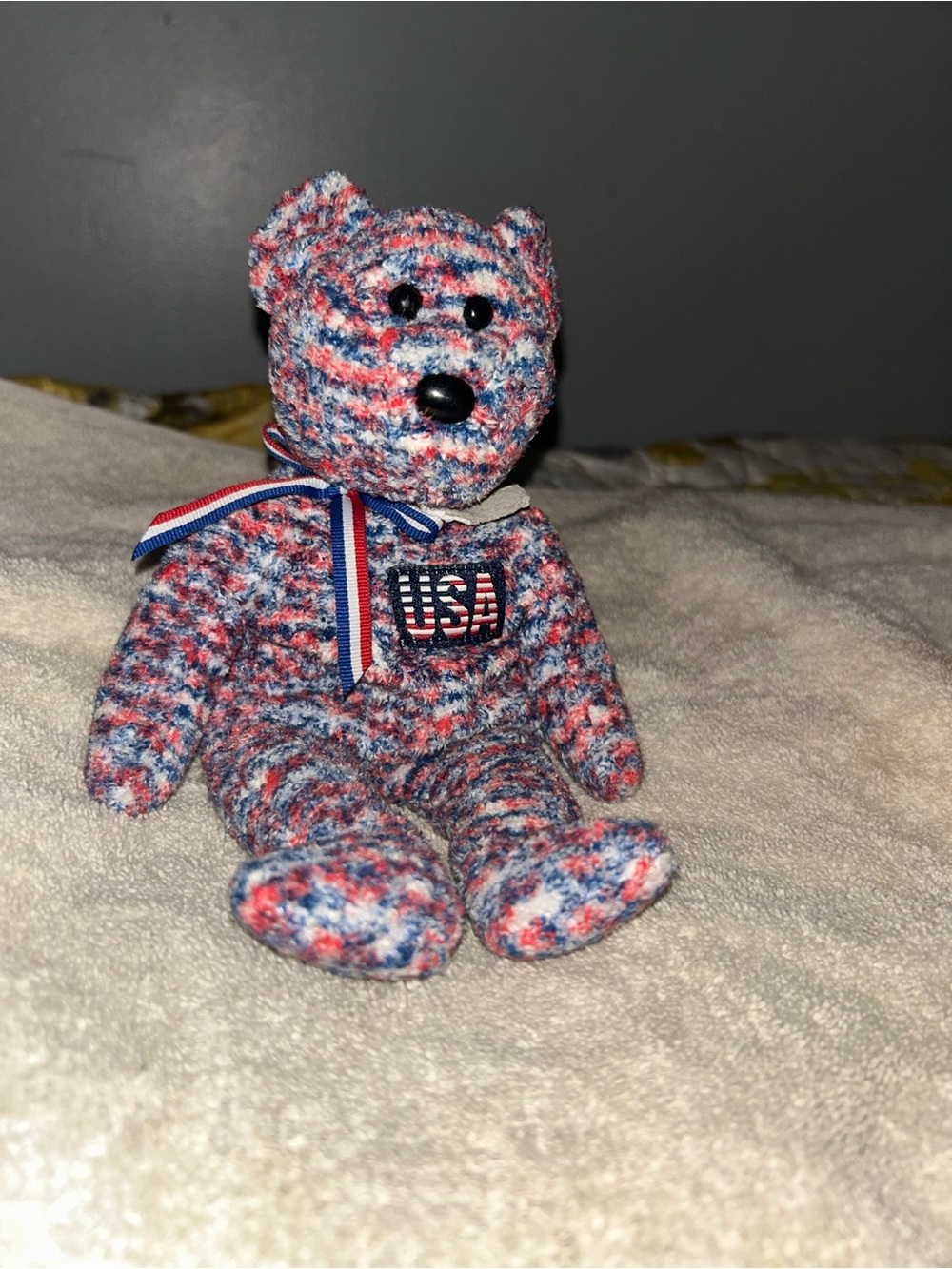 Active USA Red, White & Blue Patriotic Plush Bear with Ribbon